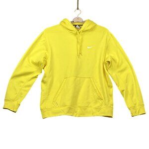 Nike Hoodie Mens XL Yellow Therma-Fit Pullover Fleece Kangaroo Pocket Training